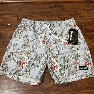 Hooey Men's Big Wake Volley Board Short- Palm Leaf Blue Medium